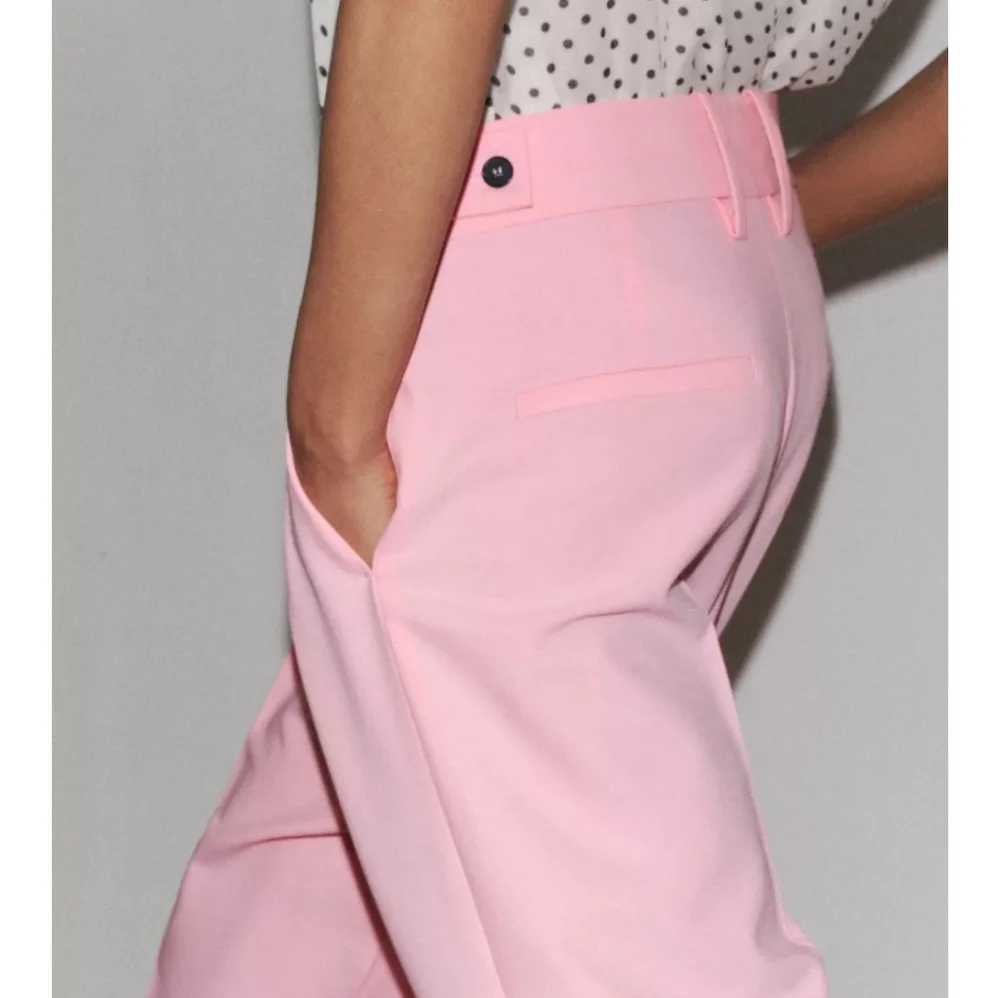 Zara  Wide Leg Pants Pastel Pink Size  L